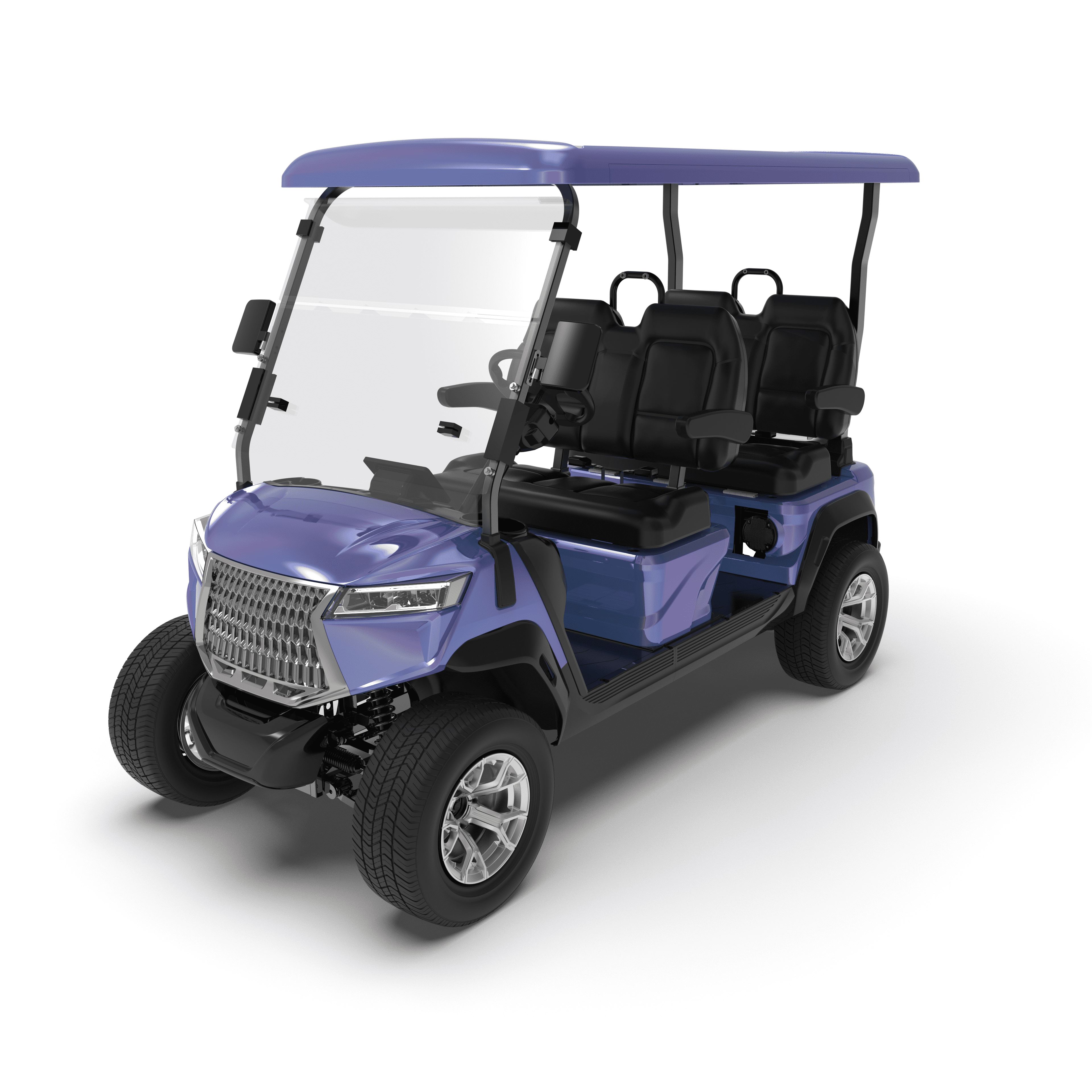 4 Seater Electric Golf Cart Blue&Purple